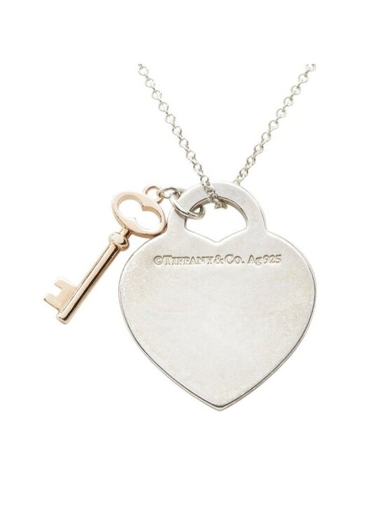 Tiffany & Co Return to Heart Tag Key Pendant Necklace Silver - Picture 3 of 7